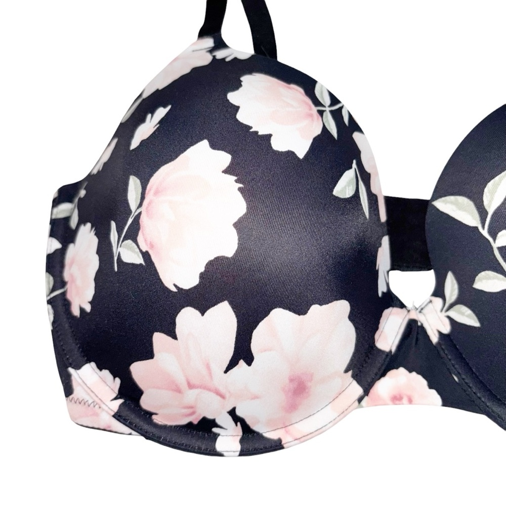 PINK Victoria's Secret Floral Bra - Black and Pink - Picture 3 of 4